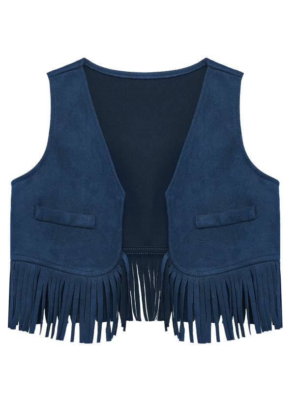 Baby/Toddler Boy Sleeveless Suede Tassels Cowboy Vest thumb
