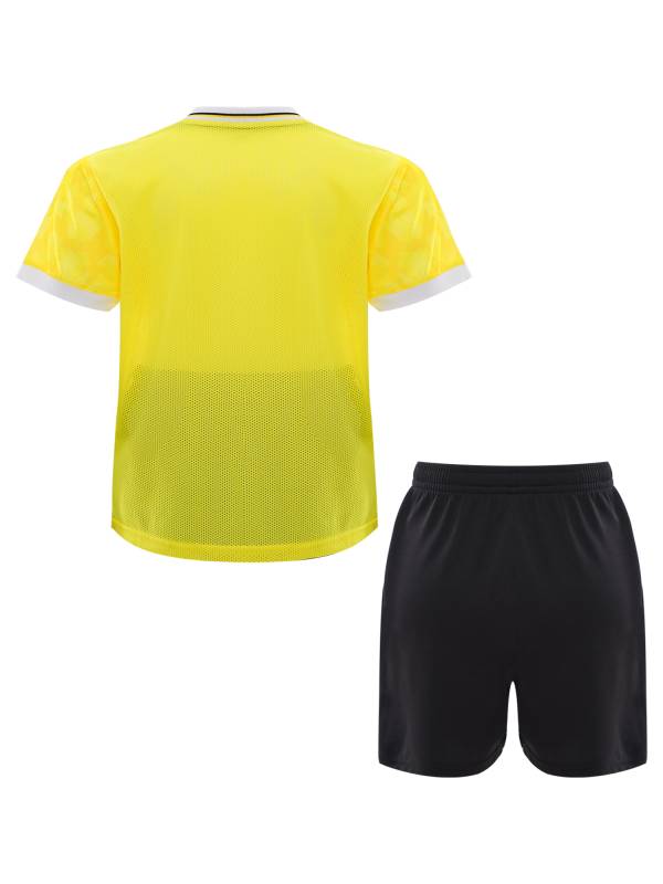 Kids Boys V-neck Short Sleeve Jersey T-shirt and Shorts Football Sports Set thumb