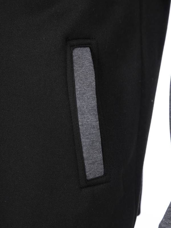 Men Long Sleeve Colorblock Front Button Baseball Jacket thumb