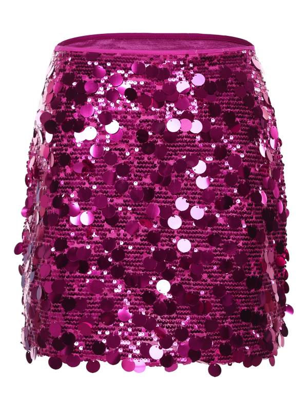 Women Sparkly Sequins Bodycon Mini Skirts for Party thumb