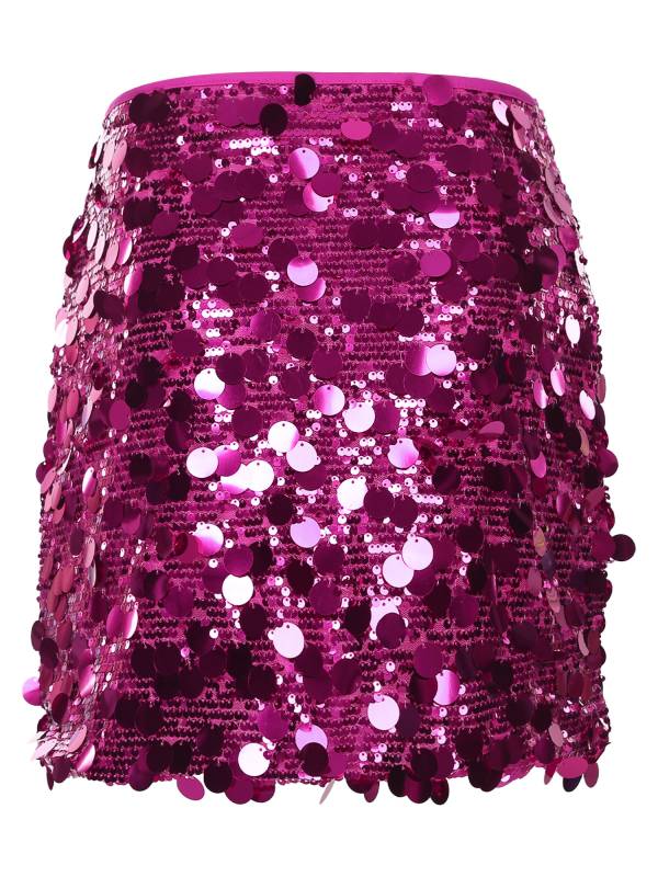 Women Sparkly Sequins Bodycon Mini Skirts for Party thumb
