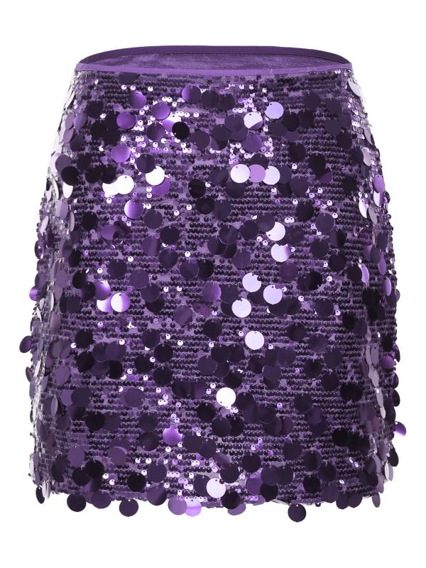Women Sparkly Sequins Bodycon Mini Skirts for Party thumb