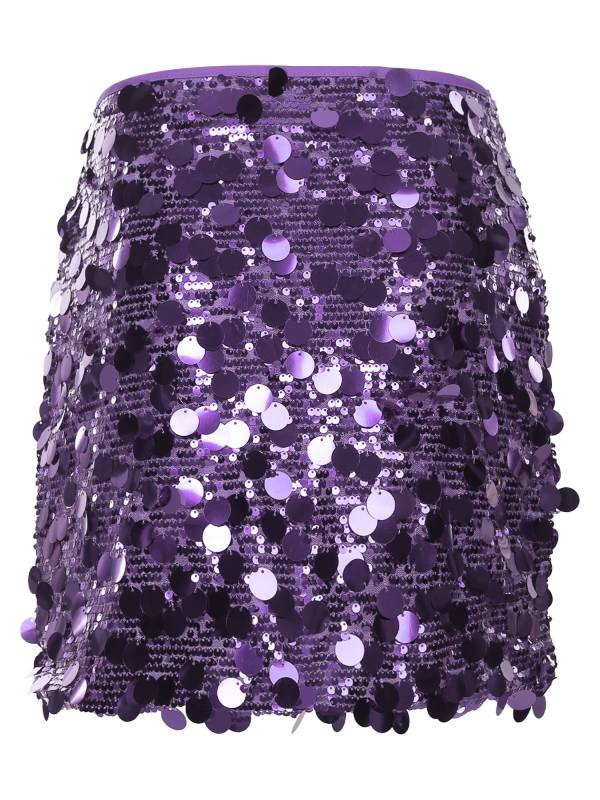 Women Sparkly Sequins Bodycon Mini Skirts for Party thumb