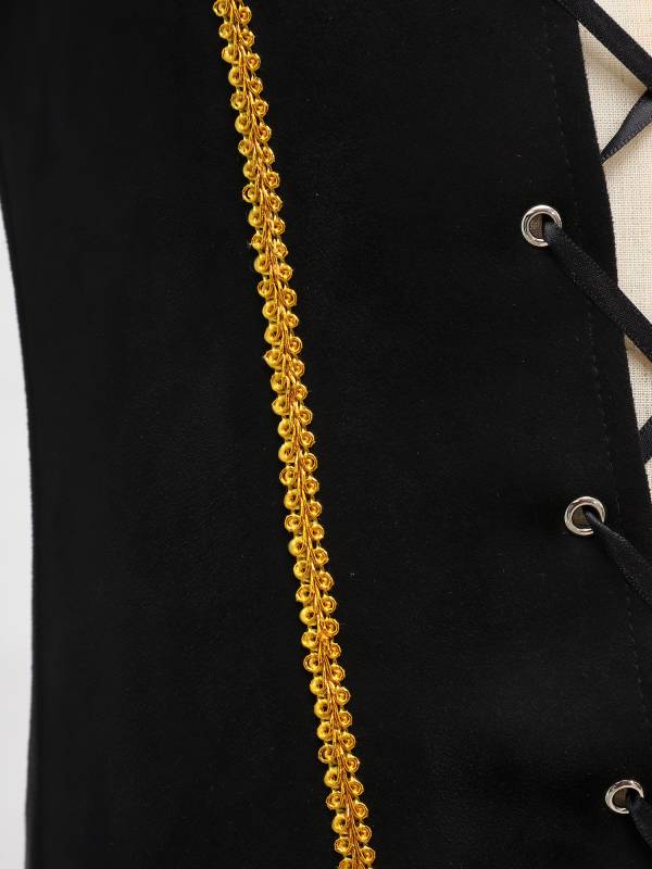 Girls Vintage Lace-up Suede Victorian Pirate Costume Vest thumb