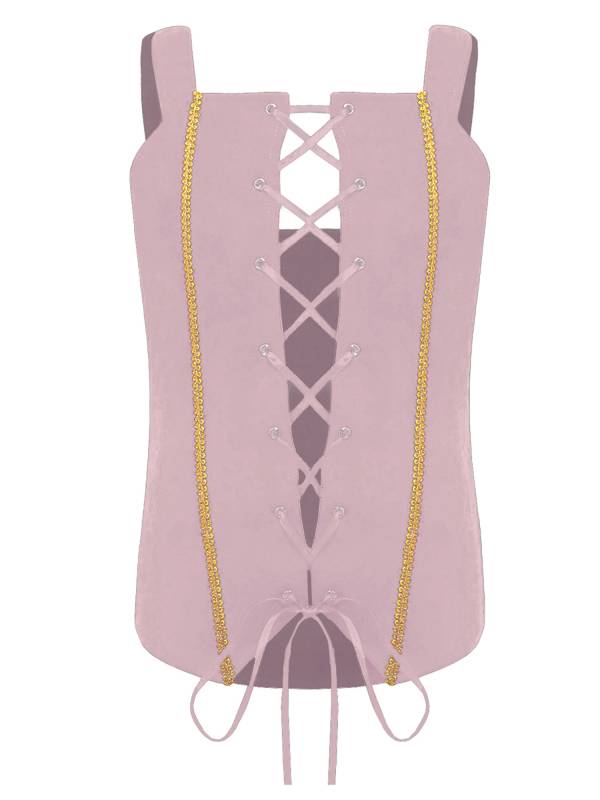 Girls Vintage Lace-up Suede Victorian Pirate Costume Vest thumb