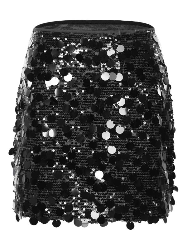 Women Sparkly Sequins Bodycon Mini Skirts for Party thumb