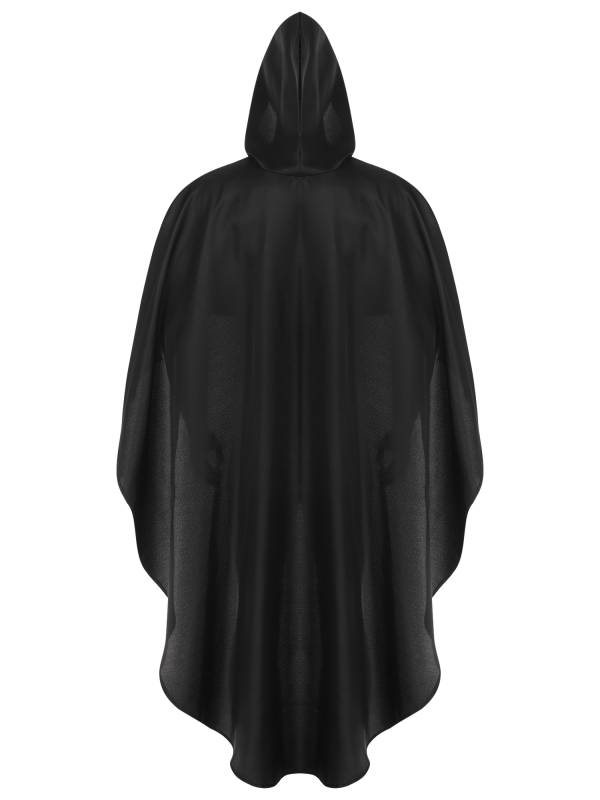 Men Halloween High-low Hem Hooded Cloak Vampire Wizard Gothic Costume thumb