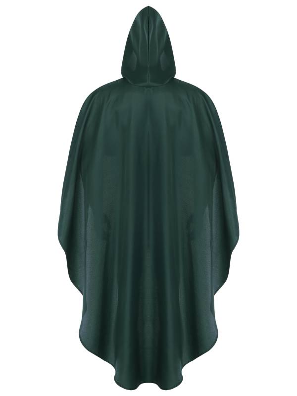Men Halloween High-low Hem Hooded Cloak Vampire Wizard Gothic Costume thumb