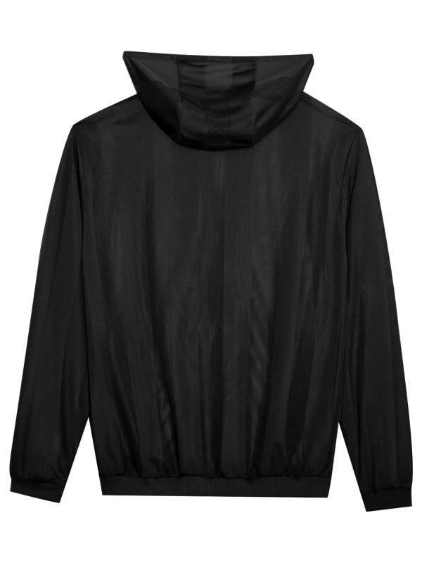 Men Long Sleeve Zipper  Sun Protection Mesh Sports Hoodie thumb