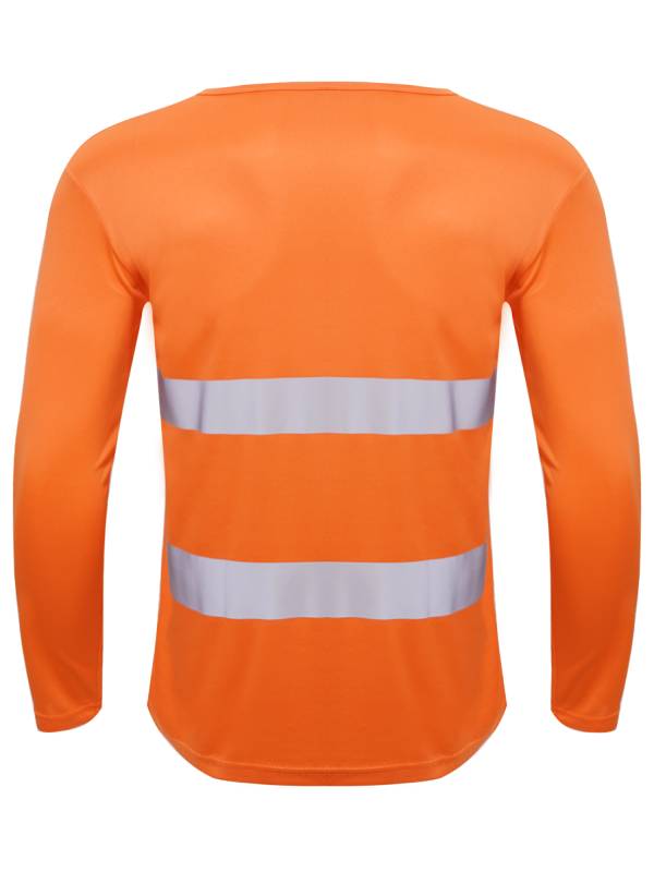 Men Moisture-Wicking Long Sleeves Reflective Stripe Sports T-shirt thumb
