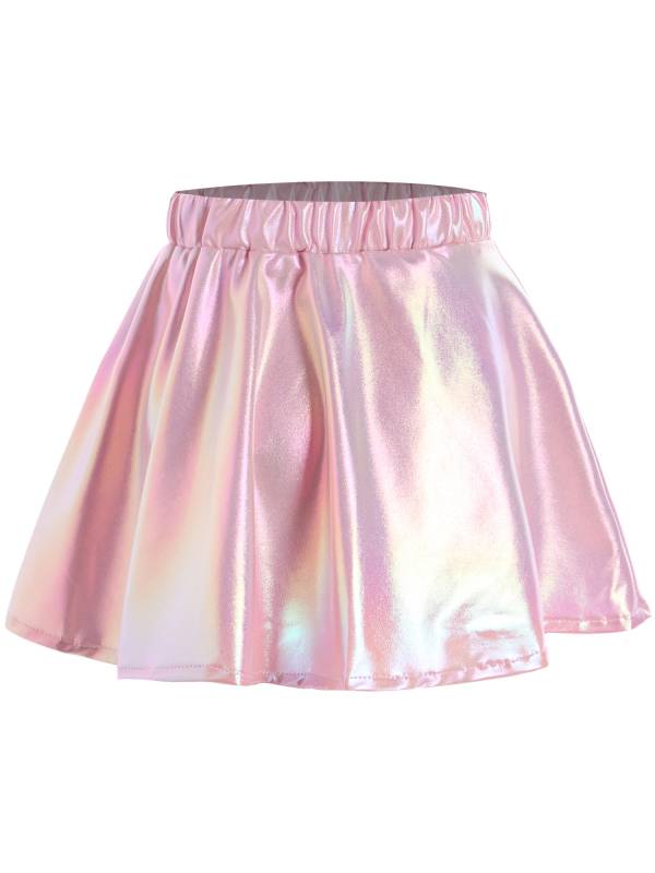 Kids Girls Metallic A-Line Miniskirt for Cheerleading Dance thumb