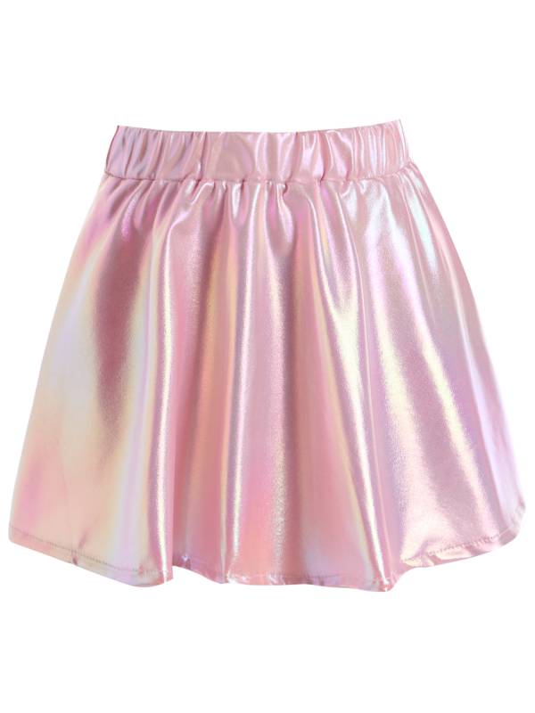 Kids Girls Metallic A-Line Miniskirt for Cheerleading Dance thumb