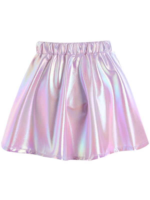 Kids Girls Metallic A-Line Miniskirt for Cheerleading Dance thumb