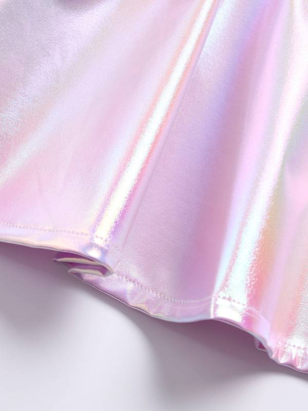 Kids Girls Metallic A-Line Miniskirt for Cheerleading Dance thumb