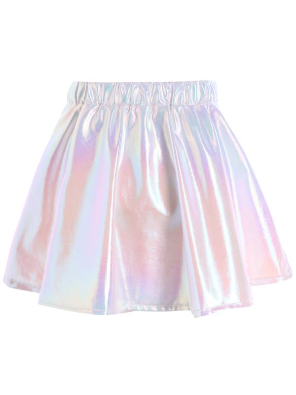 Kids Girls Metallic A-Line Miniskirt for Cheerleading Dance thumb