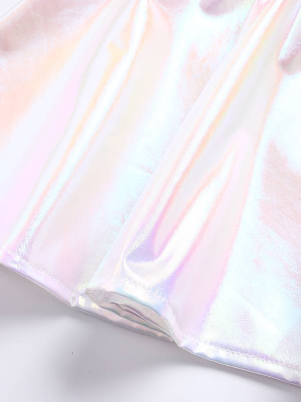 Kids Girls Metallic A-Line Miniskirt for Cheerleading Dance thumb