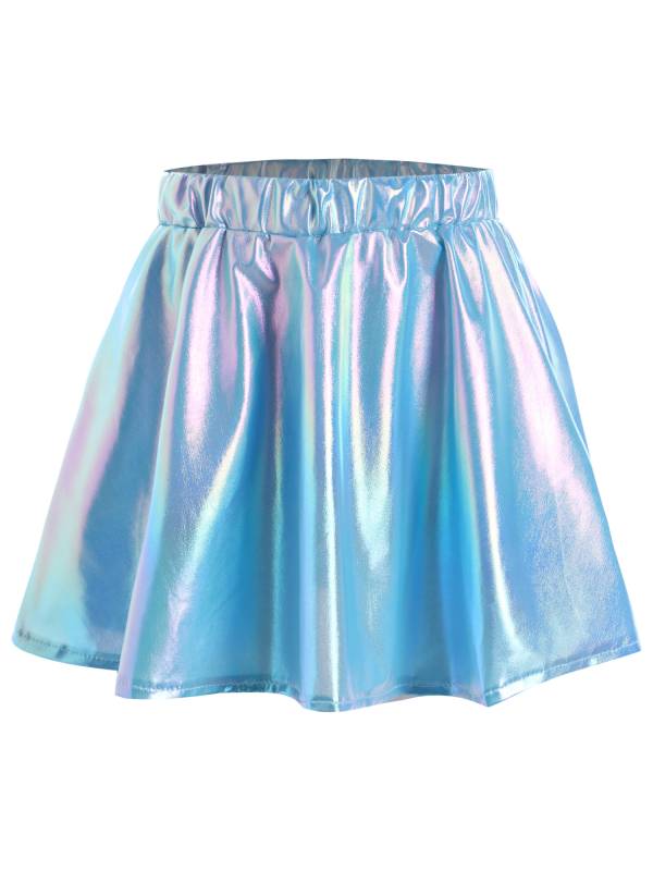 Kids Girls Metallic A-Line Miniskirt for Cheerleading Dance thumb