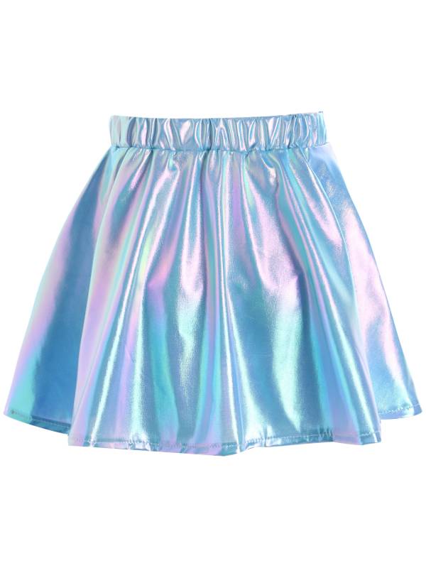 Kids Girls Metallic A-Line Miniskirt for Cheerleading Dance thumb