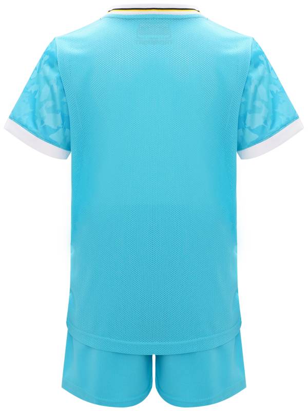 Kids Boys V-neck Short Sleeve Jersey T-shirt and Shorts Football Sports Set thumb