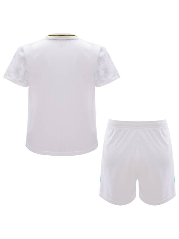 Kids Boys V-neck Short Sleeve Jersey T-shirt and Shorts Football Sports Set thumb