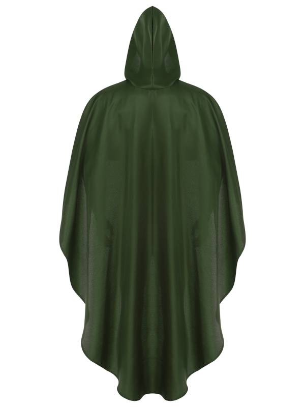 Men Halloween High-low Hem Hooded Cloak Vampire Wizard Gothic Costume thumb