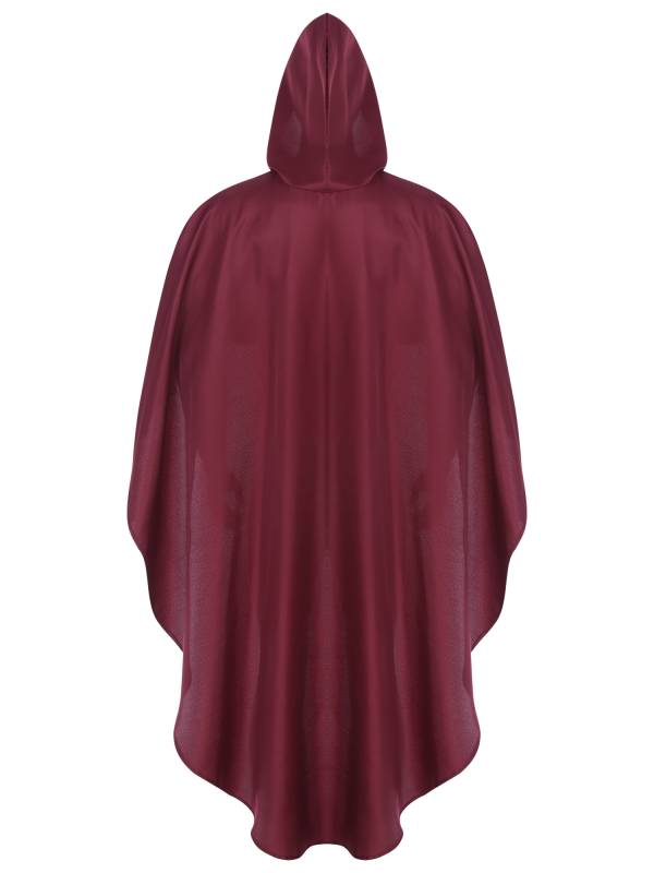 Men Halloween High-low Hem Hooded Cloak Vampire Wizard Gothic Costume thumb