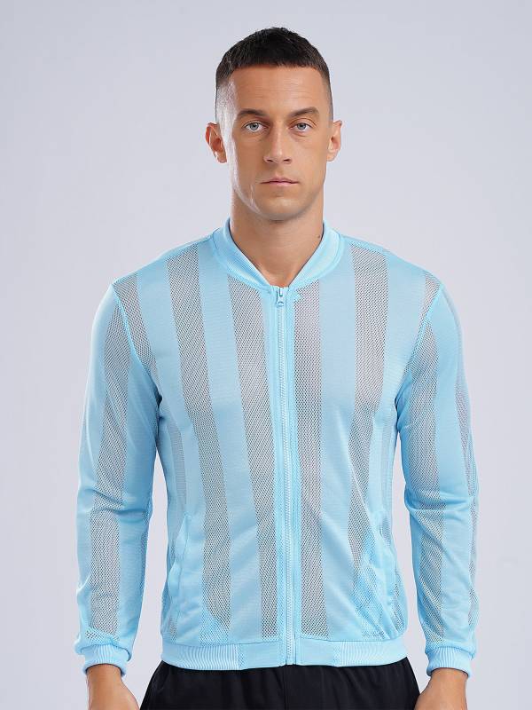 Men Stand Collar Long Sleeve Zipper Sun Protection Sports Jacket thumb