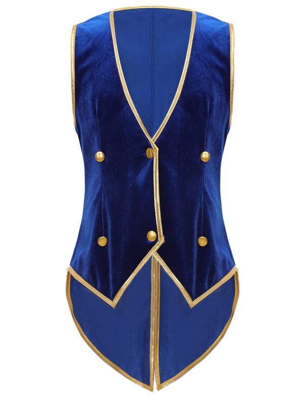 Kids Boy Vintage Medieval Velvet Victorian Gentleman Tuxedo Vest thumb