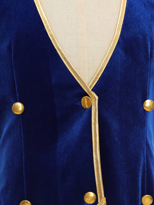 Kids Boy Vintage Medieval Velvet Victorian Gentleman Tuxedo Vest thumb