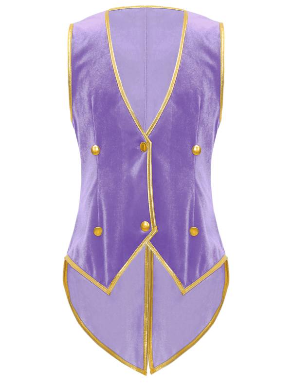 Kids Boy Vintage Medieval Velvet Victorian Gentleman Tuxedo Vest thumb