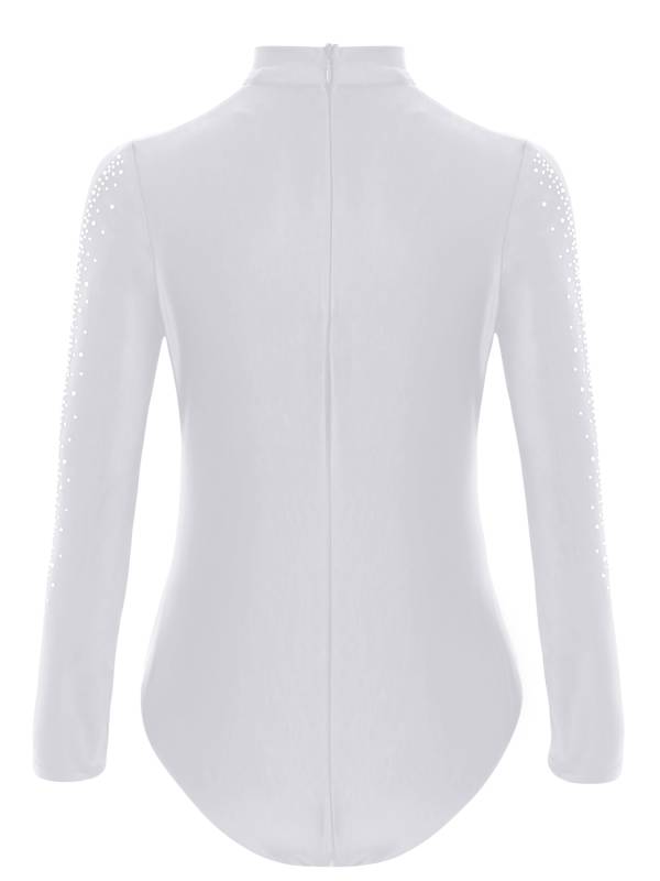 Kids Boys Glittery Rhinestones Long Sleeve Crisscross Front Gymnastics Leotard thumb