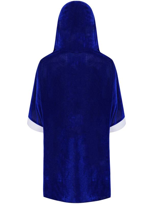 Kids Boys Velvet Boxing Hooded Robe Boxer Cloak thumb