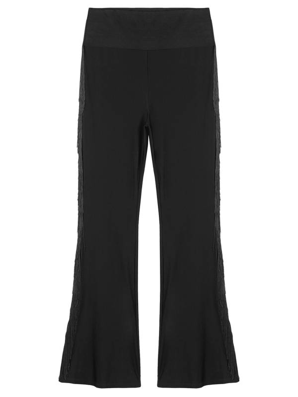 Men Tassel Flared Pants Vintage High Waist Bell-Bottom Trousers for Jazz Dance thumb