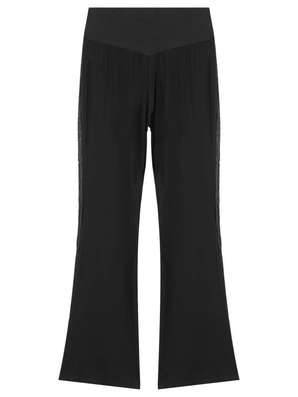 Men Tassel Flared Pants Vintage High Waist Bell-Bottom Trousers for Jazz Dance thumb