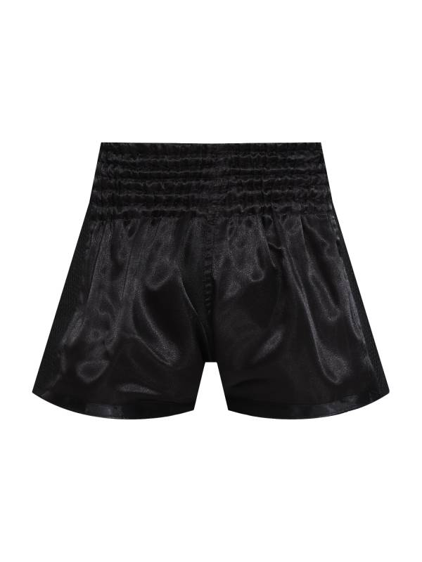Adults Letter Embroidery Side Slit Color Block Boxing Shorts thumb