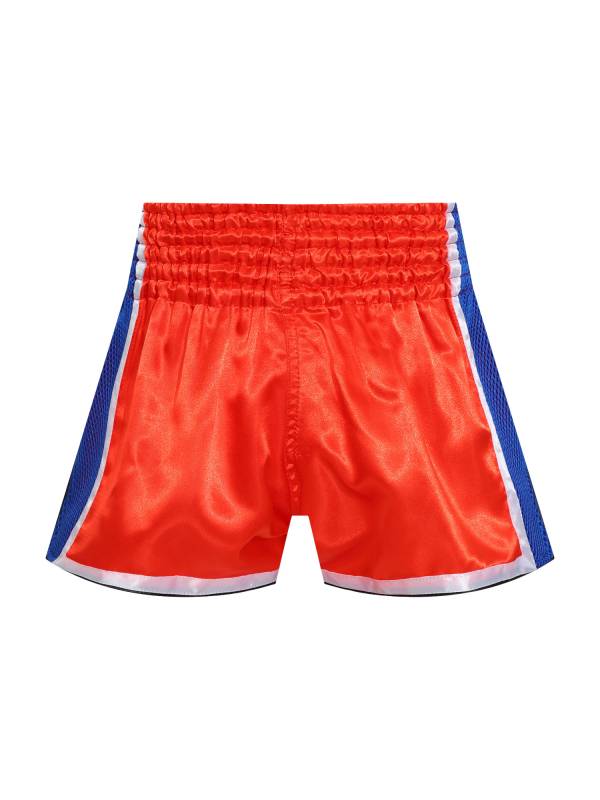 Adults Letter Embroidery Side Slit Color Block Boxing Shorts thumb