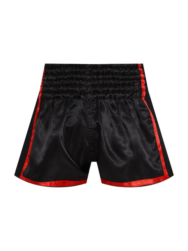 Adults Letter Embroidery Side Slit Color Block Boxing Shorts thumb