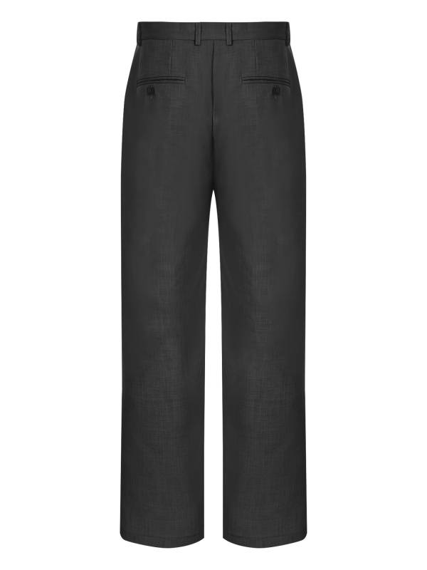 Men Side Pockets Solid Color Straight Pants for Wedding thumb