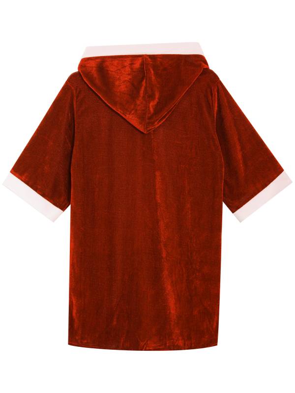 Kids Boys Velvet Boxing Hooded Robe Boxer Cloak thumb