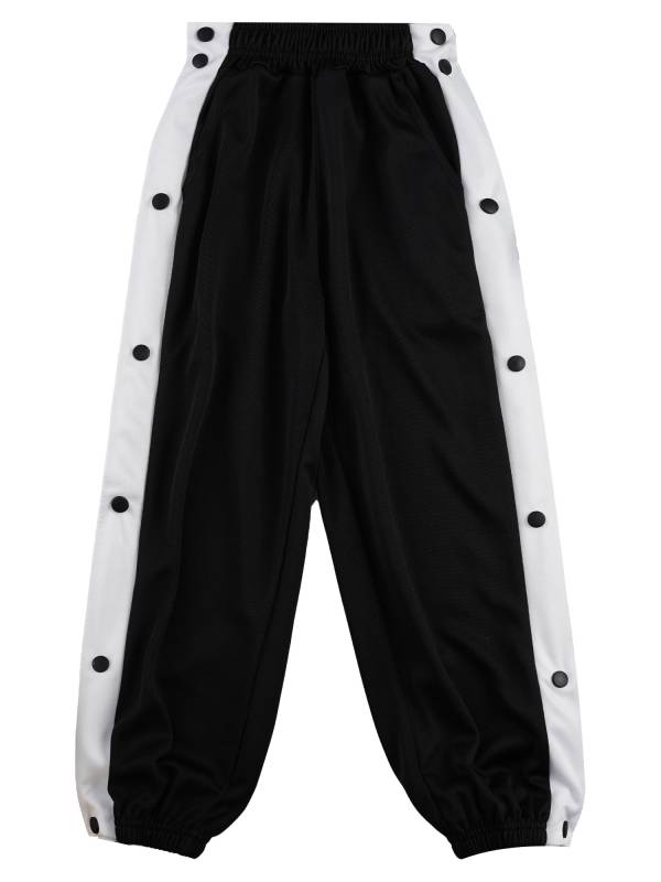 Kids Boys Side Buttons Sports Cuffed Sweatpants thumb