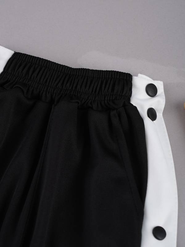 Kids Boys Side Buttons Sports Cuffed Sweatpants thumb