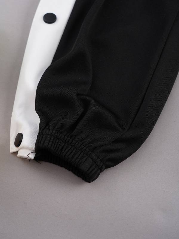 Kids Boys Side Buttons Sports Cuffed Sweatpants thumb