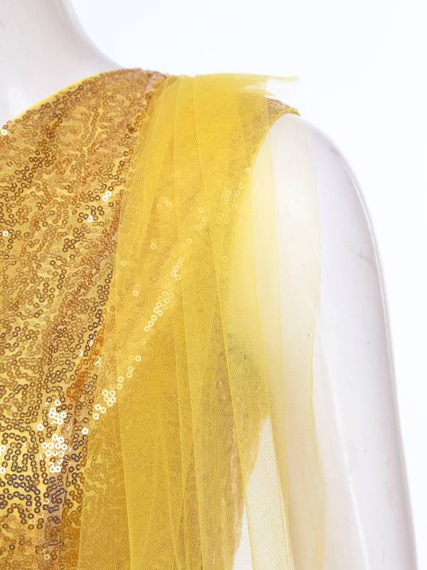 Women Sequin Sleeveless Crop Top and Maxi Skirt India Lehenga Party Gown thumb