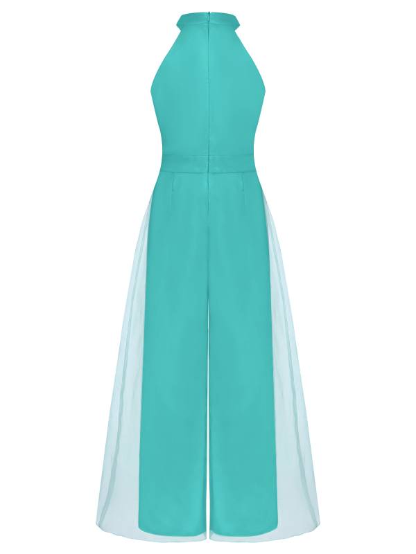 Kids Girls Halter Neck Sleeveless Two-layer Jumpsuit for Birthday thumb