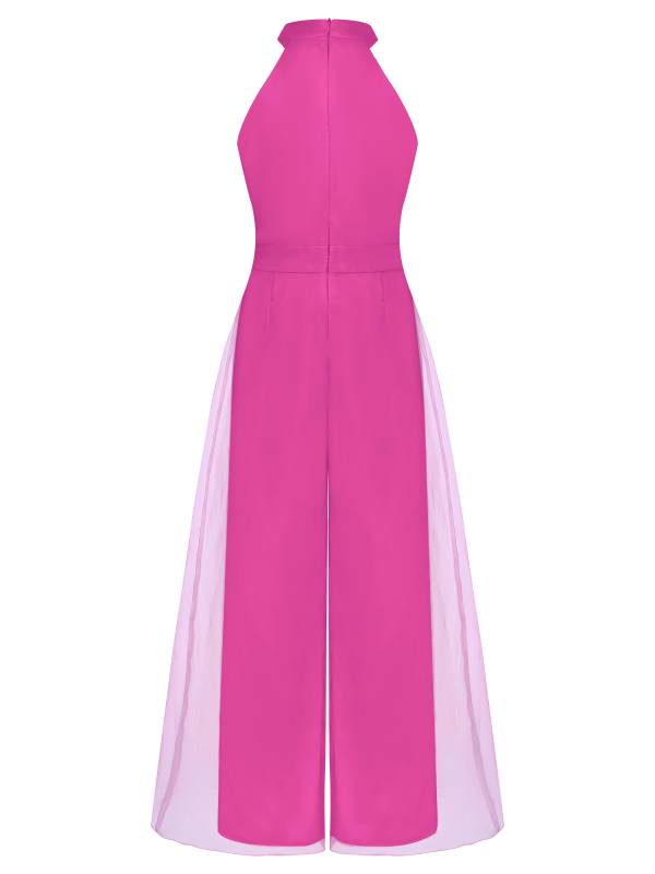 Kids Girls Halter Neck Sleeveless Two-layer Jumpsuit for Birthday thumb