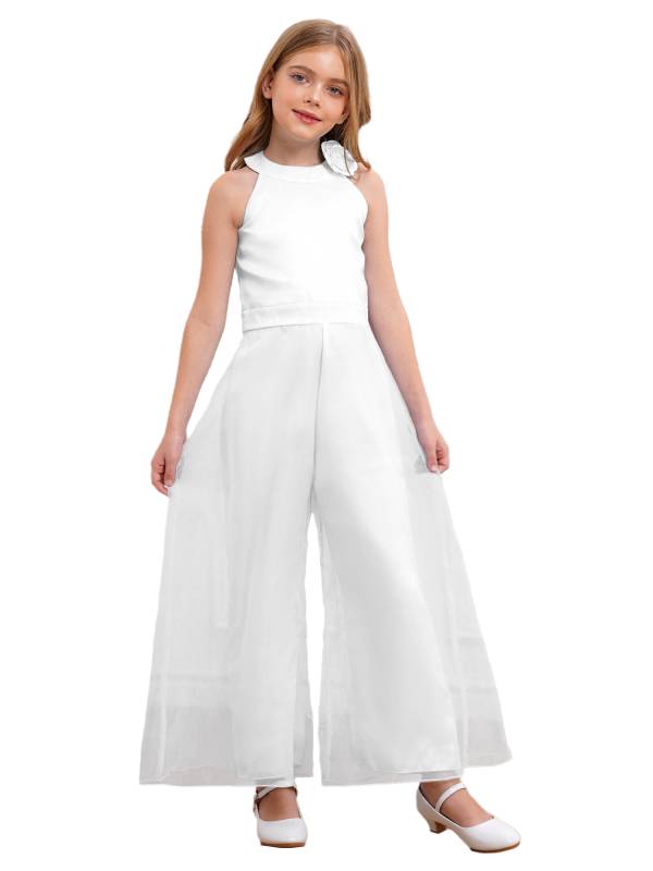 Kids Girls Halter Neck Sleeveless Two-layer Jumpsuit for Birthday thumb