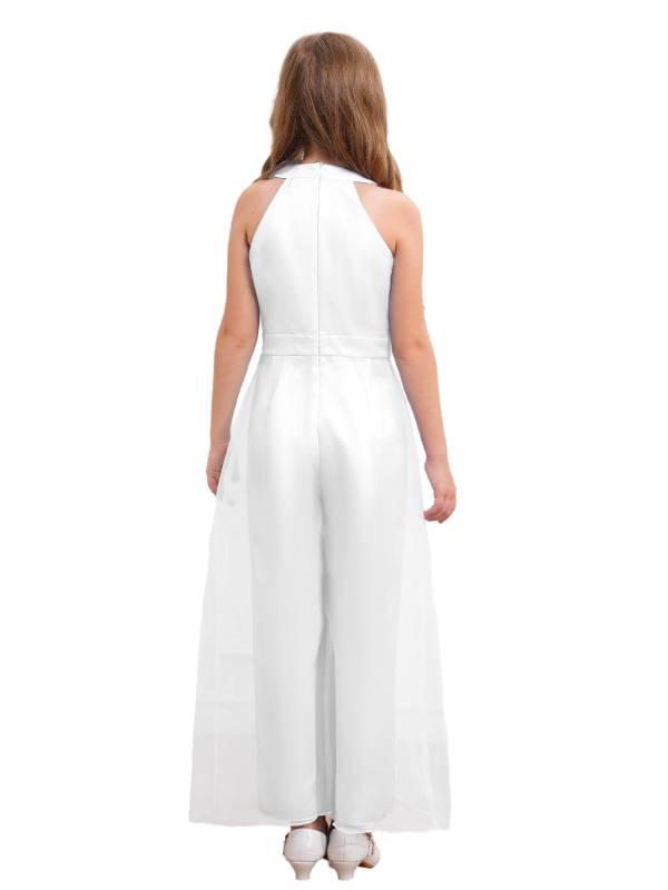 Kids Girls Halter Neck Sleeveless Two-layer Jumpsuit for Birthday thumb