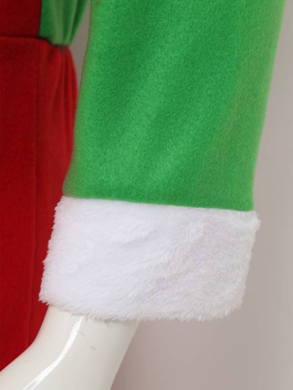 Men Long Sleeve Rompers with Hat Shoes and Stockings Christmas Elf Costume Set thumb