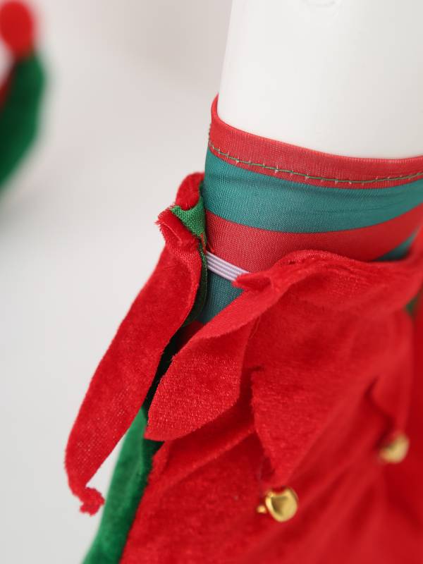 Men 7pcs Long Sleeve Top and Pants with Shoes Stockings Christmas Elf Costume thumb