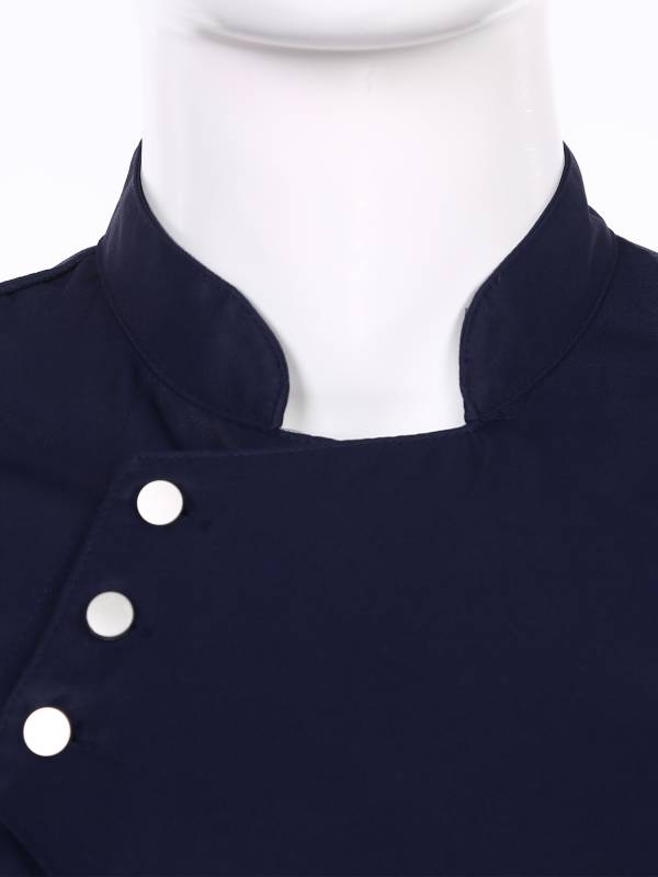 Adults Stand Collar Short Sleeve Chef Shirt Kitchen Uniform thumb